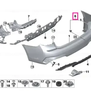 Set elemente fixare senzori parcare PDC/PMA, bara protectie spate, M - BMW Seria 3 G20 Livrare gratuită