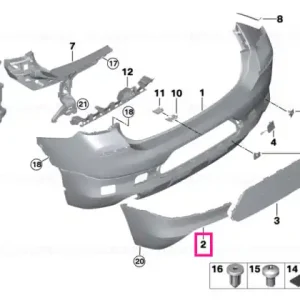 Super ofertă Ornament bara spate stânga PDC - BMW