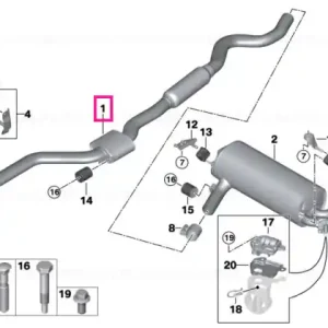 RP-catalytic conv. with center muffler - BMW Calitate înaltă