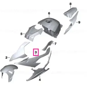 Lateral trim panel, right LIGHT-WHITE - BMW Motorrad Chilipir