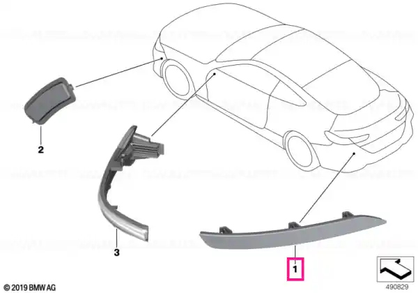 Reflector, rear right - BMW Doar azi