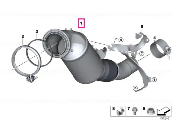 Convertor catalitic/Catalizator, langa motor - BMW Seria 1 F20 F21, Seria 2 F22 F23, Seria 3 F30 F31 F34 G20 G21, Seria 4 F32 F33 F36 G22 G23 G26, Seria 5 G30 G31, Seria 6 G32, X3 G01, X4 G02 Cel mai bun preț