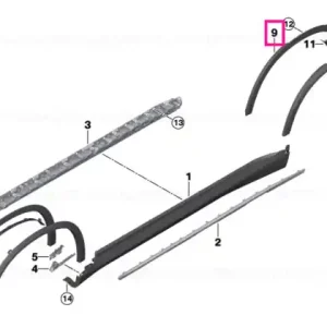 Wheel arch trim, rear right - BMW Lichidare de stoc