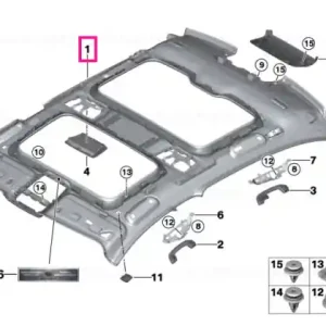 Roofliner slide/tilt sunroof Alcantara ANTHRAZIT - BMW Expediere rapidă