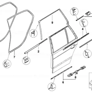 Bestseller Waist rail trim strip, int. left rear SCHWARZ - BMW