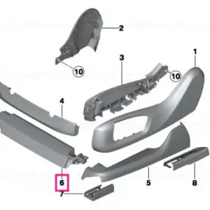 Ofertă Finisher, upper rail, front, right SCHWARZ - BMW