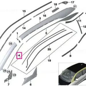 Decorative foil A-pillar right - BMW Bestseller