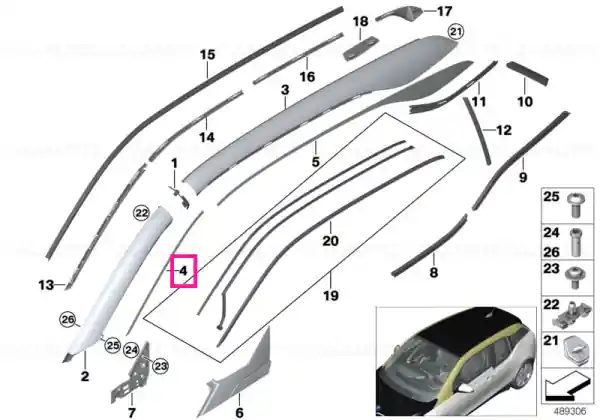 Decorative foil A-pillar right - BMW Bestseller