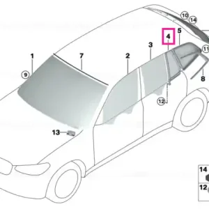 Side window, fixed, door, rear left SSG - BMW Discount