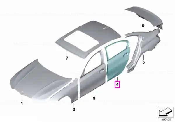 Reduceri Usa spate, dreapta - BMW Seria 3 G20 G80 M3