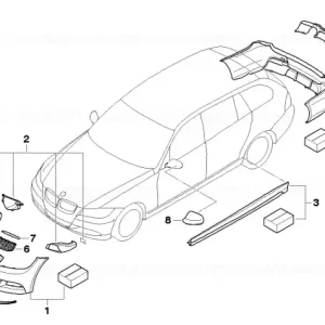 Reducere de preț BMW Performance Aero Pack, rear, painted CODE UNI/MET.