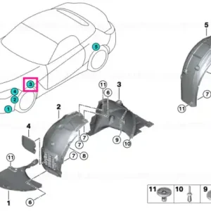 Reduceri Capac nişă roată secțiune spate stânga - BMW