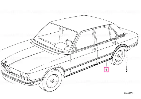 Rocker panel right - BMW Transport gratuit