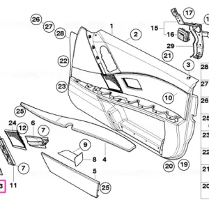 Chilipir Handle upper part, front right ALU SHADOW - BMW