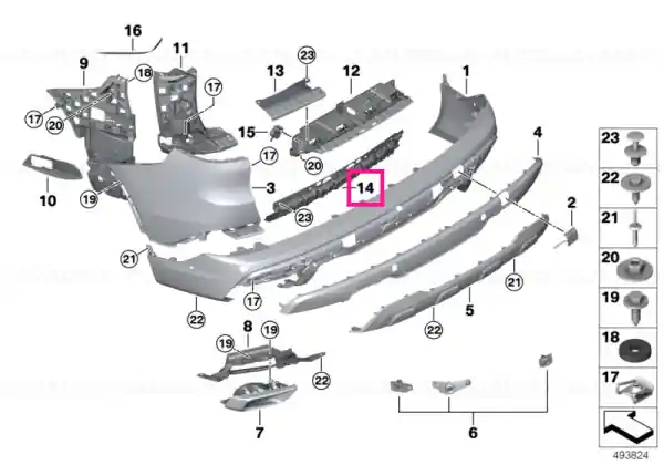 Reinforcement, bumper, rear bottom - BMW Mai ieftin