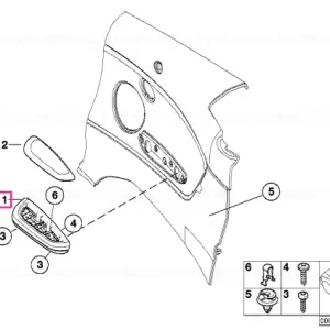 Armrest rear left SIEBLACK GRAU - BMW Preț promoțional