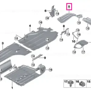 Underbody panelling, rear right - BMW Reduceri
