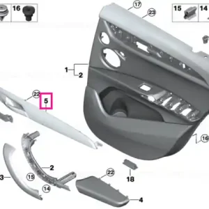 Chilipir Decorative strip aluminum left HEXAGONAL - BMW