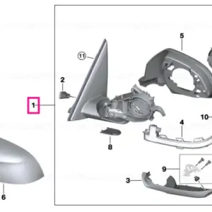 Cumpără acum Heated outside mirror, memory bus, left - BMW