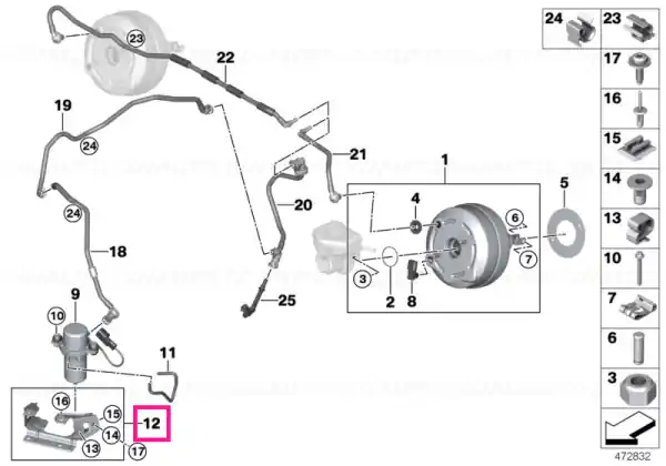 Retur ușor Holder, vacuum pump - BMW