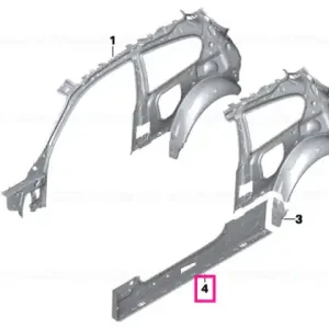Side member, inner right - BMW Retur ușor