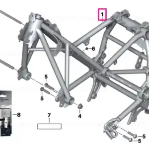 Front frame with VIN ACHAT-GREY - BMW Motorrad Livrare gratuită