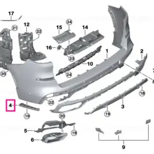 Bestseller Rear bumper trim right painted -M- - BMW