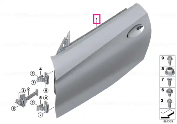 Reducere Door front right, aluminium - BMW