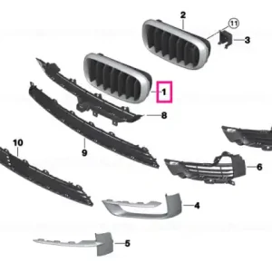 Discount Grille, front, left ELEGANZ PHEV - BMW