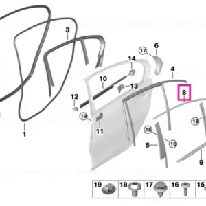 Reducere extra Finisher, window frame, top, door rr lt SW HGL - BMW