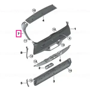 Tailgate trim panel, center right BLACK - BMW Ieftin