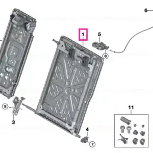 Backrest frame, through-loading, left - BMW Ieftin