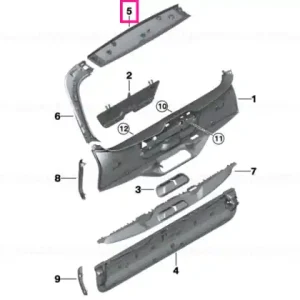 Reducere extra Upper trunk lid trim panel BLACK - BMW
