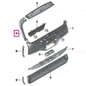Tailgate trim panel, center right BLACK - BMW Comandă acum