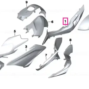 Disponibil imediat Rear lateral part, left SPARKLING-STORM - BMW Motorrad