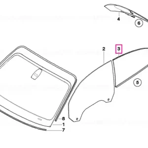 Side window, rear right - BMW Ieftin