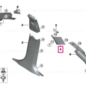 Transport gratuit Capac stâlp C stânga ELFENBEINWEISS - BMW