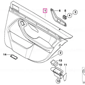 Cumpărături sigure Door trim panel, rear, right ANTHRAZIT - BMW