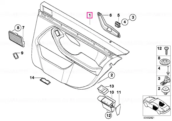 Cumpărături sigure Door trim panel, rear, right ANTHRAZIT - BMW