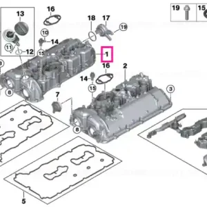 Capac chiulasa, cilindrii 1-4 - BMW Seria 5 F90 M5, Seria 8 F91 F92 F93 M8 Plată securizată