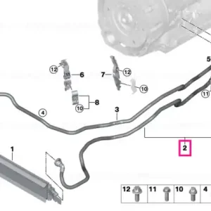 Transmission oil cooler line, flow - BMW Retur gratuit