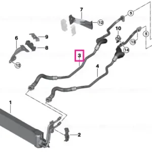 Transmission oil cooler line, flow - BMW Retur gratuit