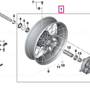 Cross-spoked wheel black rear 4.25X17 - BMW Motorrad Preț redus