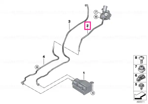 Reducere de preț Venting line with leak diagnosis module - BMW