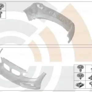 Set elemente montaj, bara fata, Value Parts - BMW Seria 1 F20 F21, Seria 2 F22 F23 Lichidare de stoc