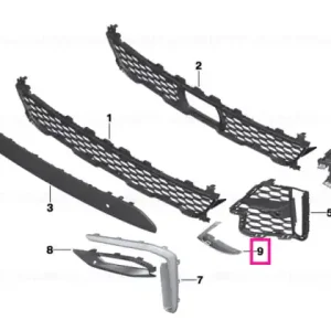 Air inlet finisher, right M - BMW Cumpărături sigure