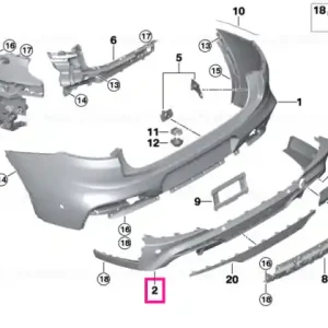 Bandă bară spate jos DARK SHADOW -M- DARK SHADOW - BMW Comandă acum
