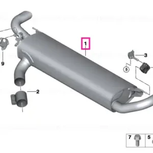 Rear silencer with exhaust flap - BMW Retur ușor