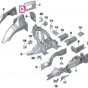 Rear left wheelhouse, inner half - BMW Reducere specială