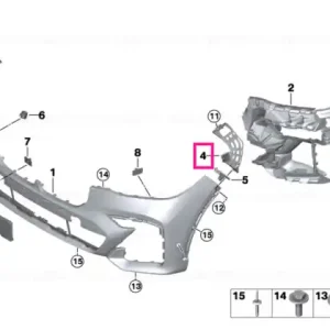 Retur gratuit Bumper guide, upper right - BMW